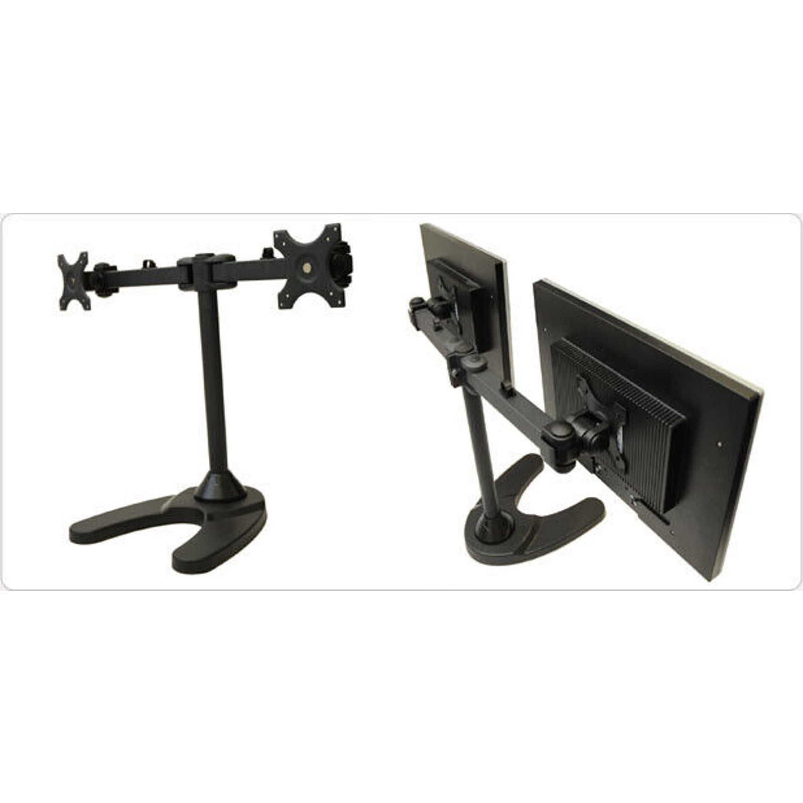 Dual Desktop Monitor Mount - Freestanding - For Up to 24" Displays