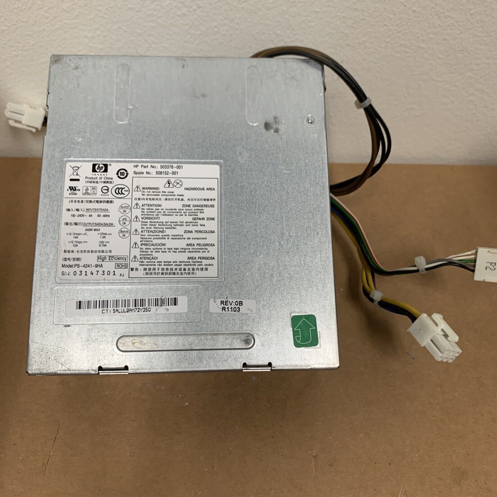 HP PS-4241-9HA - 240W Power Supply For HP Elite 8000 8100 8200 SFF Pro 6000 SFF