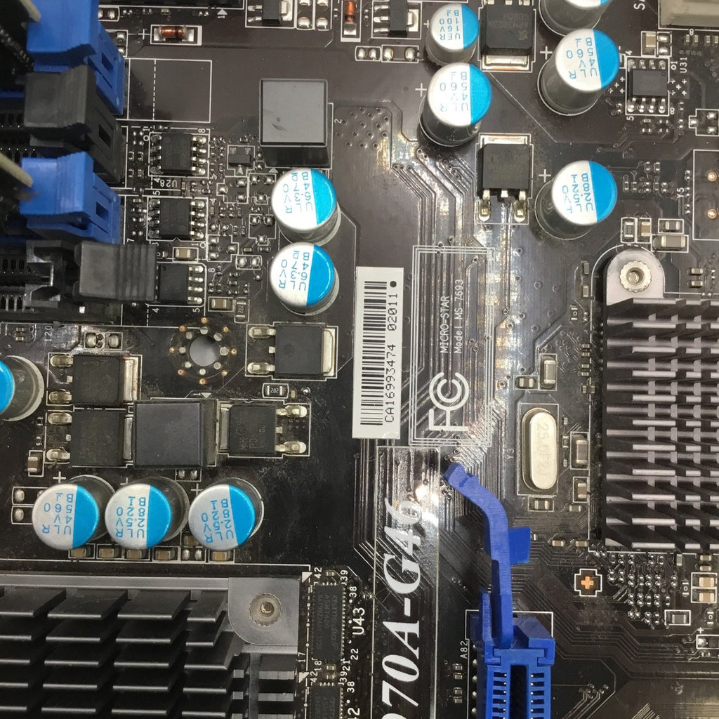 MSI 970A-G46 AM3+ Motherboard + AMD Phenom II CPU + 32 GB RAM + I/O PLATE