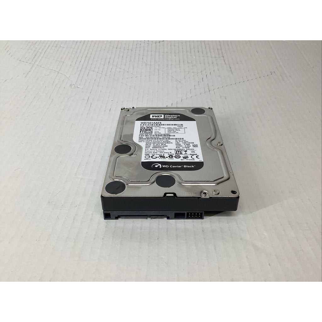 Western Digital 750GB 3.5" SATA Black Caviar WD7501AAES-75W7A0 Hard Drive 00T7NX
