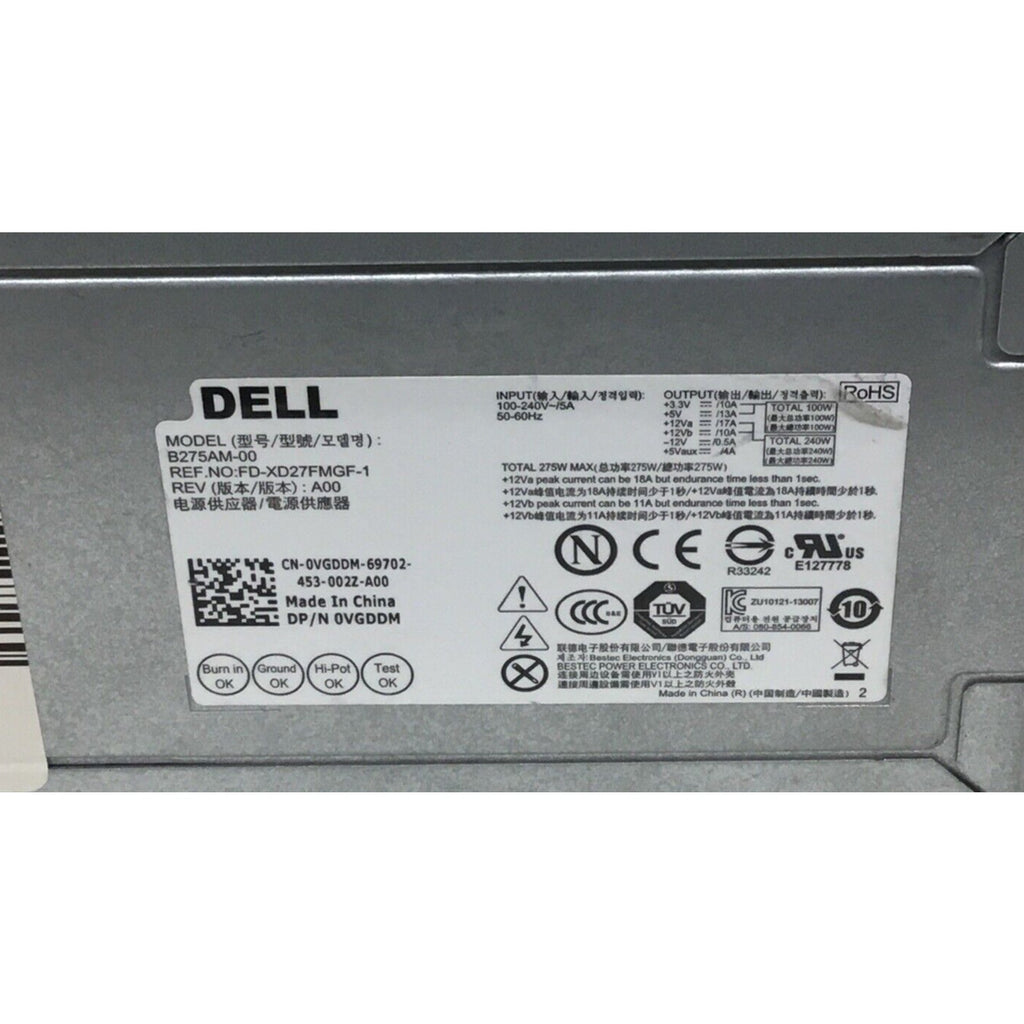 Dell 275W Power Supply B275AM-00 0VGDDM VGDDM