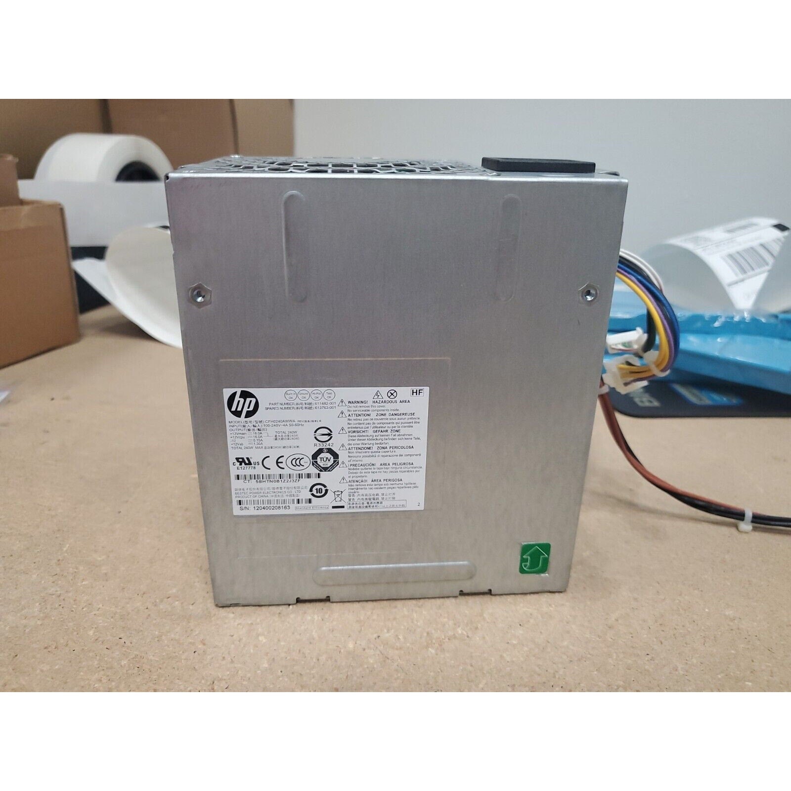 HP Compaq Model CFH0240AWWA 240W Power Supply P/N: 611482-001 613763-001