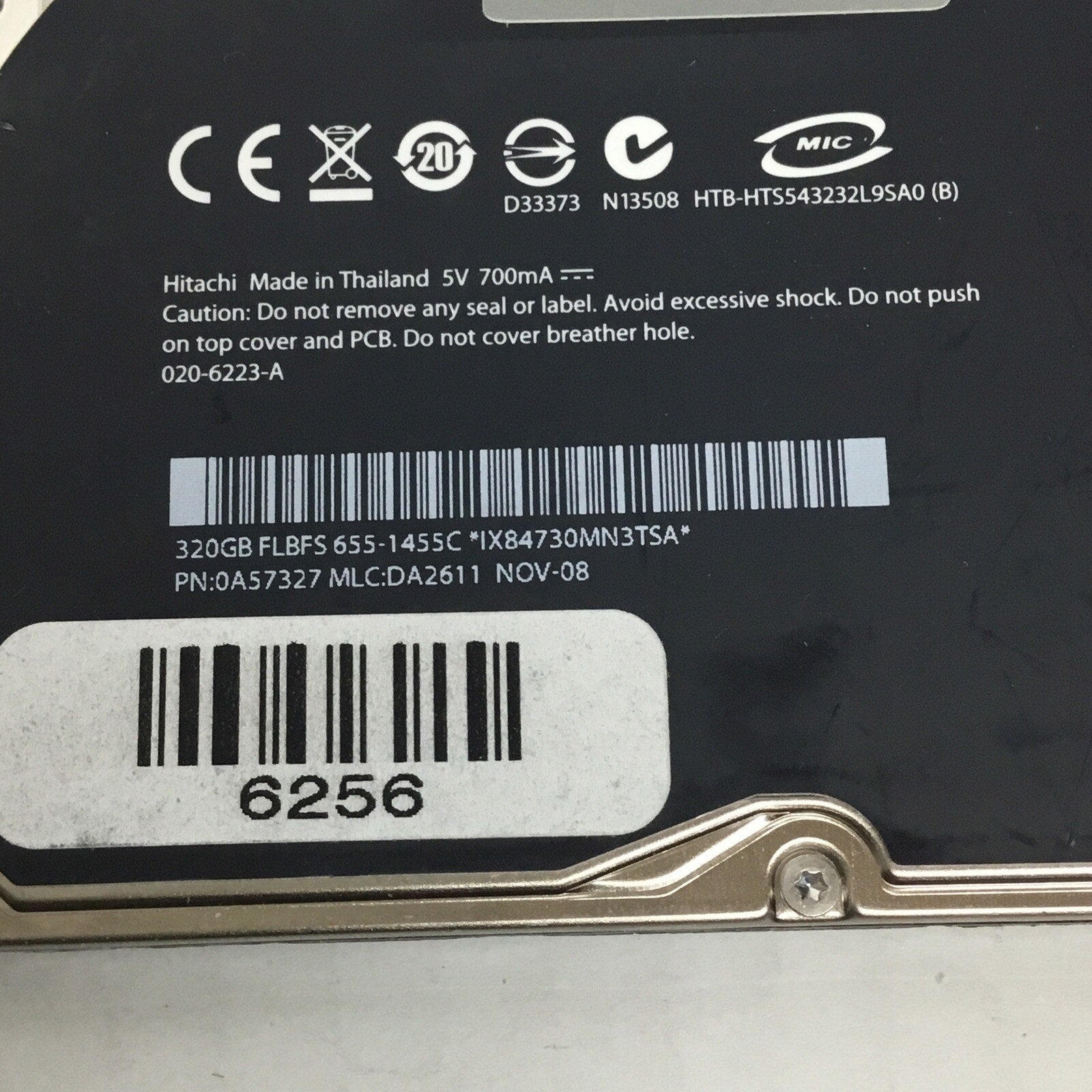 APPLE 0A57327 HTS543232L9SA0 MLC:D2611 320GB 5.4K RPM 8MB 1.5Gbp