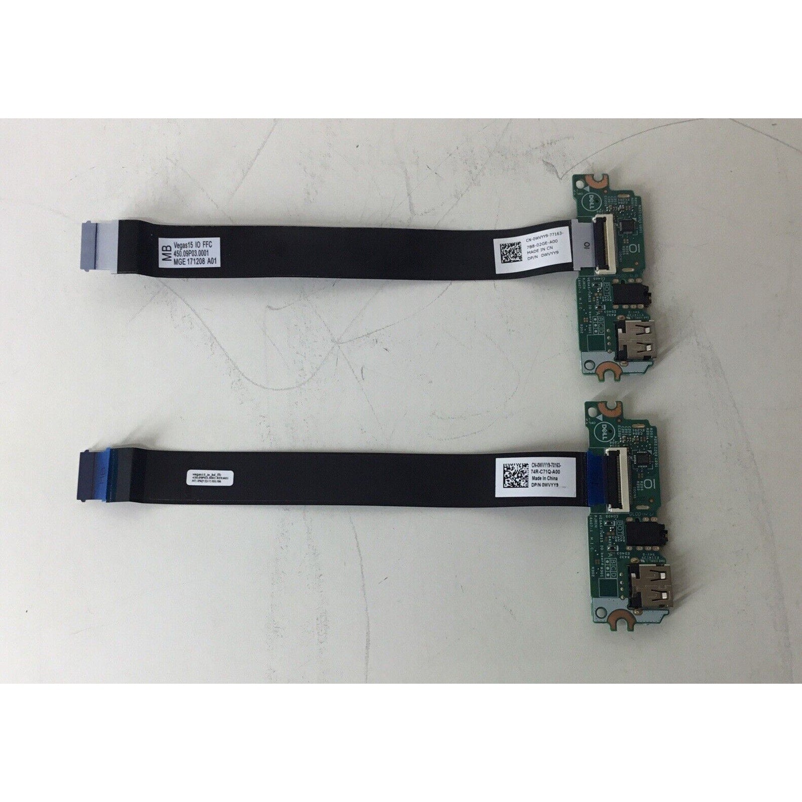 Lot of 2 - Dell Inspiron USB Audio SD Card Reader Board w Cable 0WVYY9