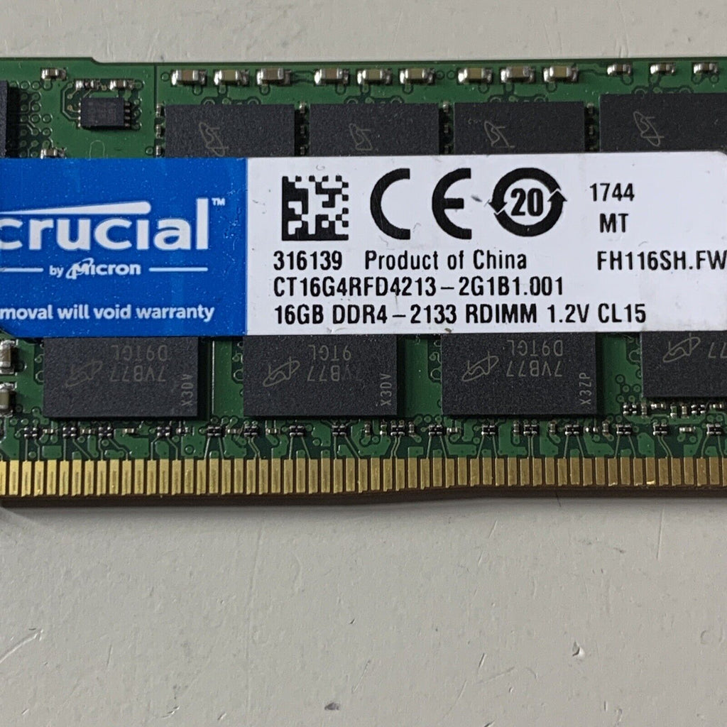Crucial 16GB DDR4 2133MHz ECC-REG PC4-17000R 2RX4 1.2V CL15 Server RDIMM Memory