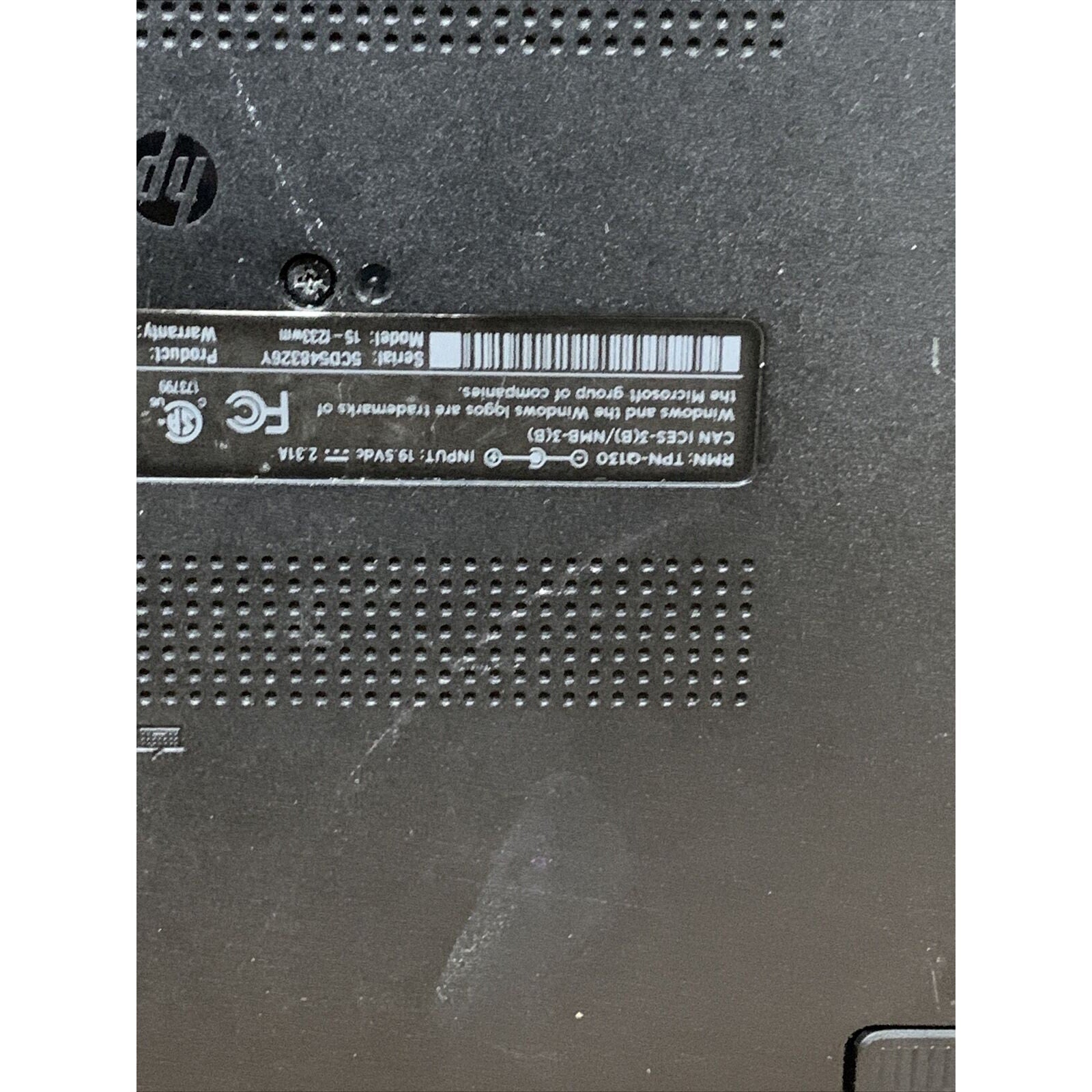 HP Notebook 15-f233wm Intel N3050 4GB/500GB - No Power Adapter - BOOTS READ