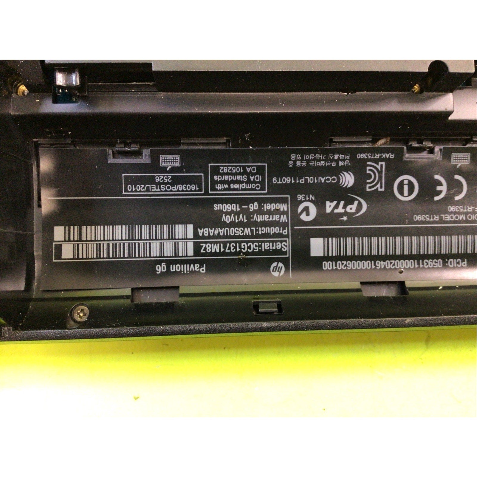 HP PAVILION G6-1B60US AMD A4 3300M APU 8GB RAM NO HDD NO OS