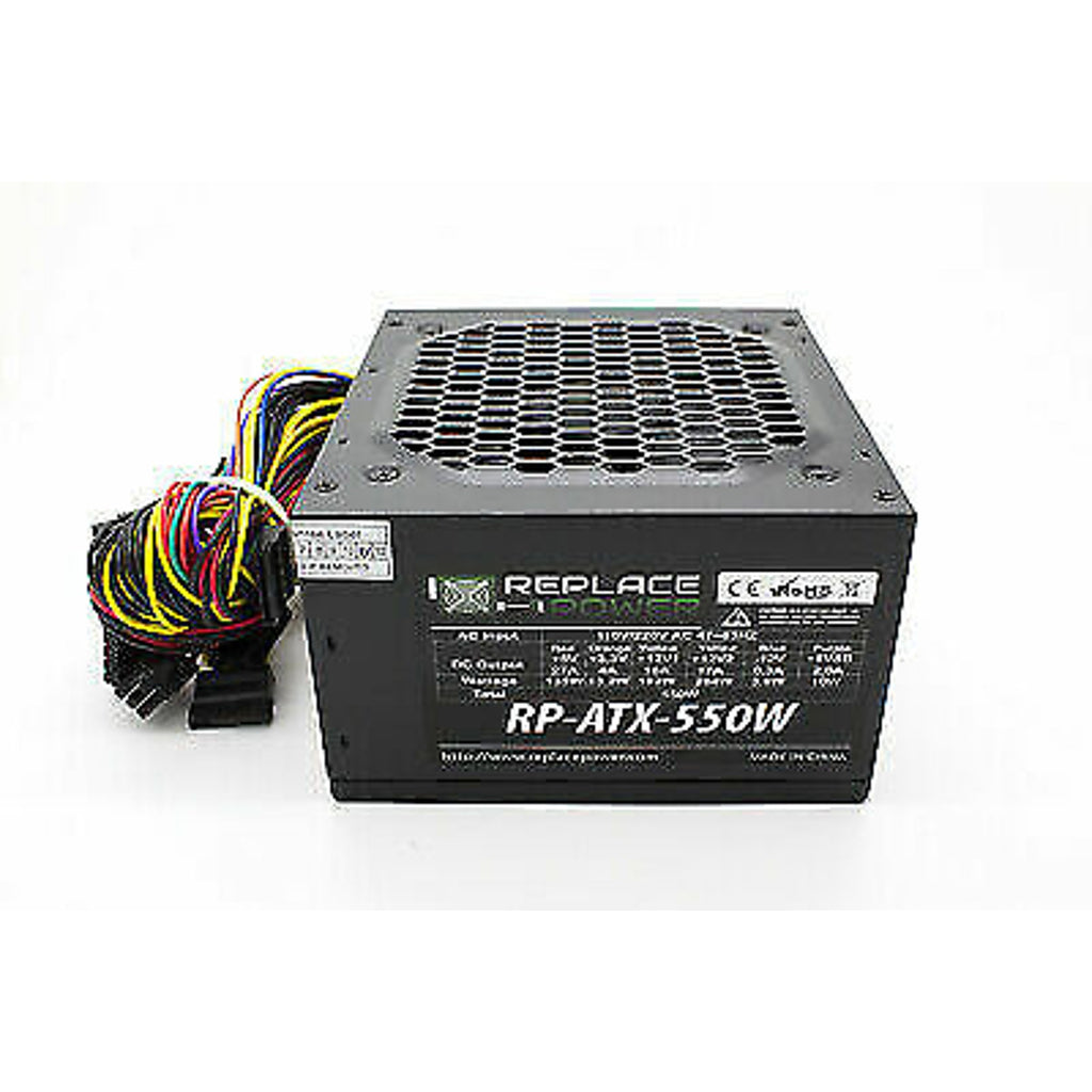 Replace Power 550W ATX power Supply 204pin with SATA Support, Black RP-ATX-550W