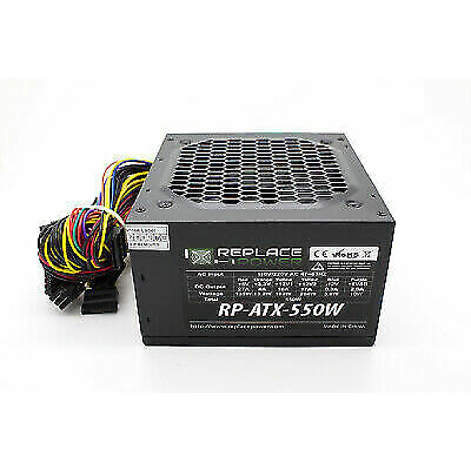 Replace Power 550W ATX power Supply 204pin with SATA Support, Black RP-ATX-550W