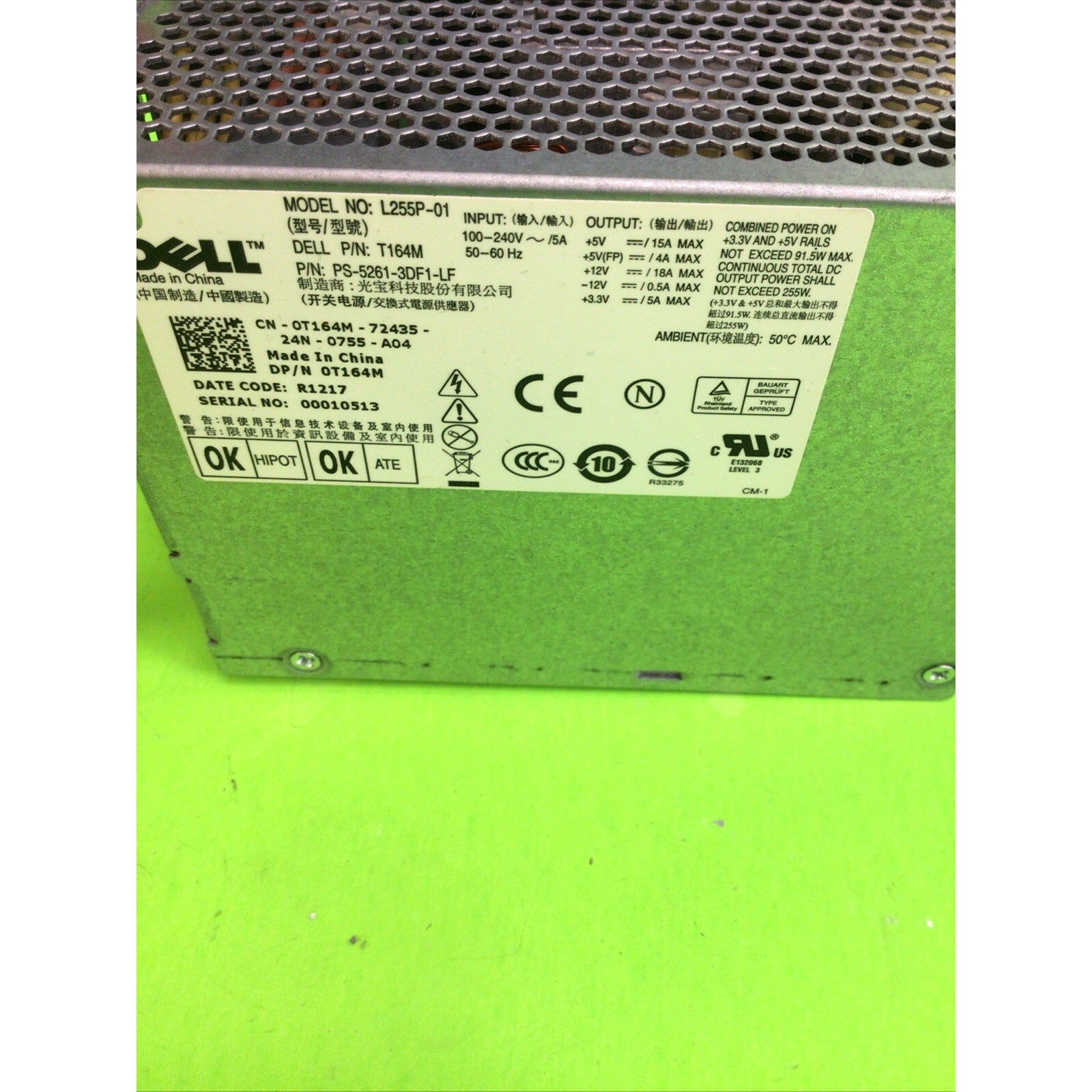 Dell L255P-01 255W Power Supply D390T 0D390T @BP2