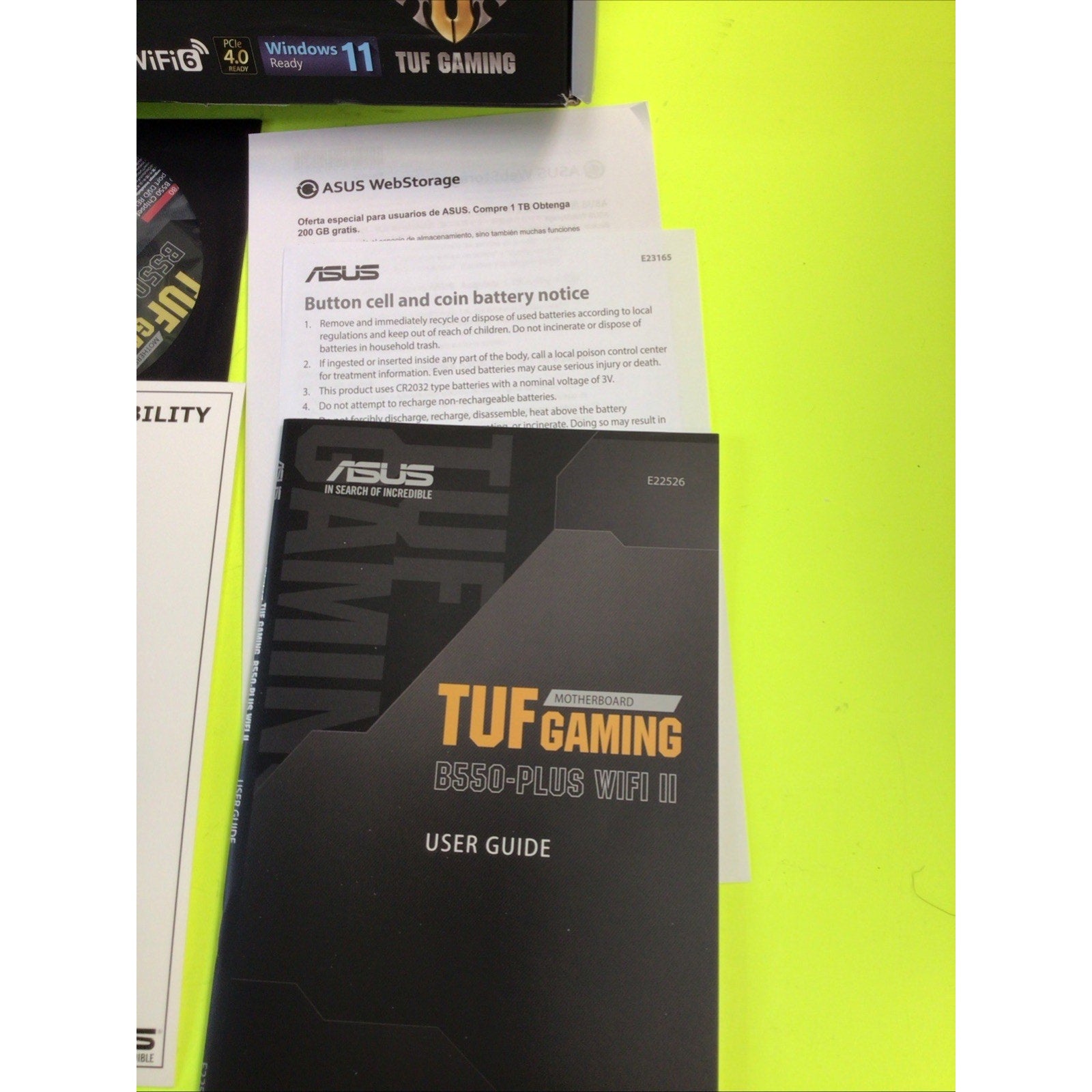 ASUS TUF GAMING B550-PLUS WIFI II BOX ONLY FOR DISPLAY or COLLECTORS