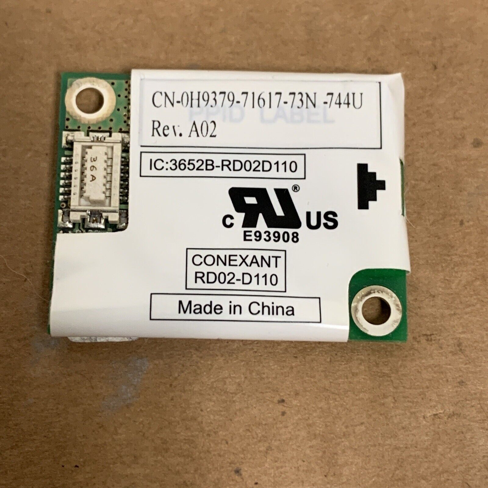 H9379 Dell, Inc Latitude D620 D820 PP18L Laptop Modem Card 56K 0H9379 H9379