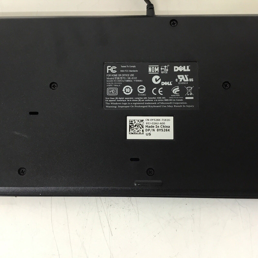 Dell SK-8185 0Y526K Wired USB PC Computer Keyboard Black