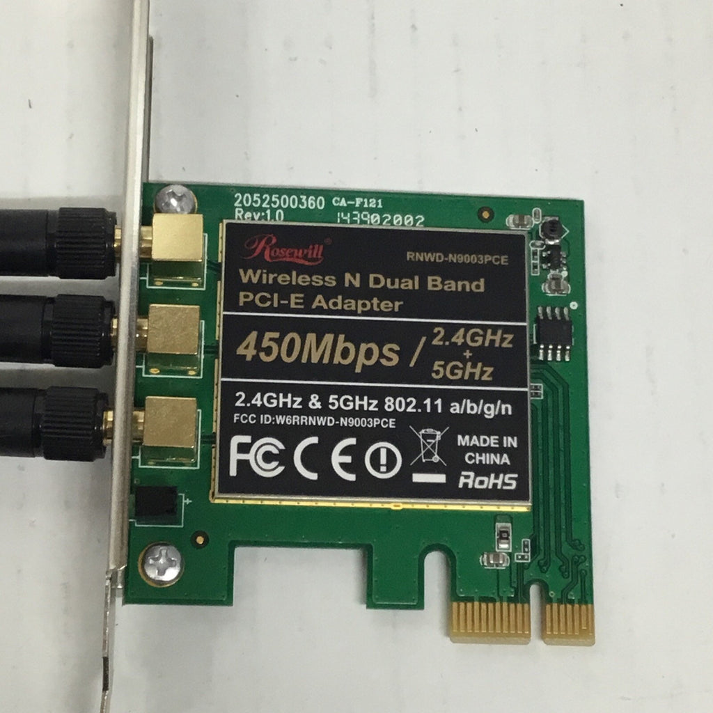 Rosewill RNWD-N9003PCE 450Mbps Wireless N Dual Band PCIe Adapter w/ 3 Antennas