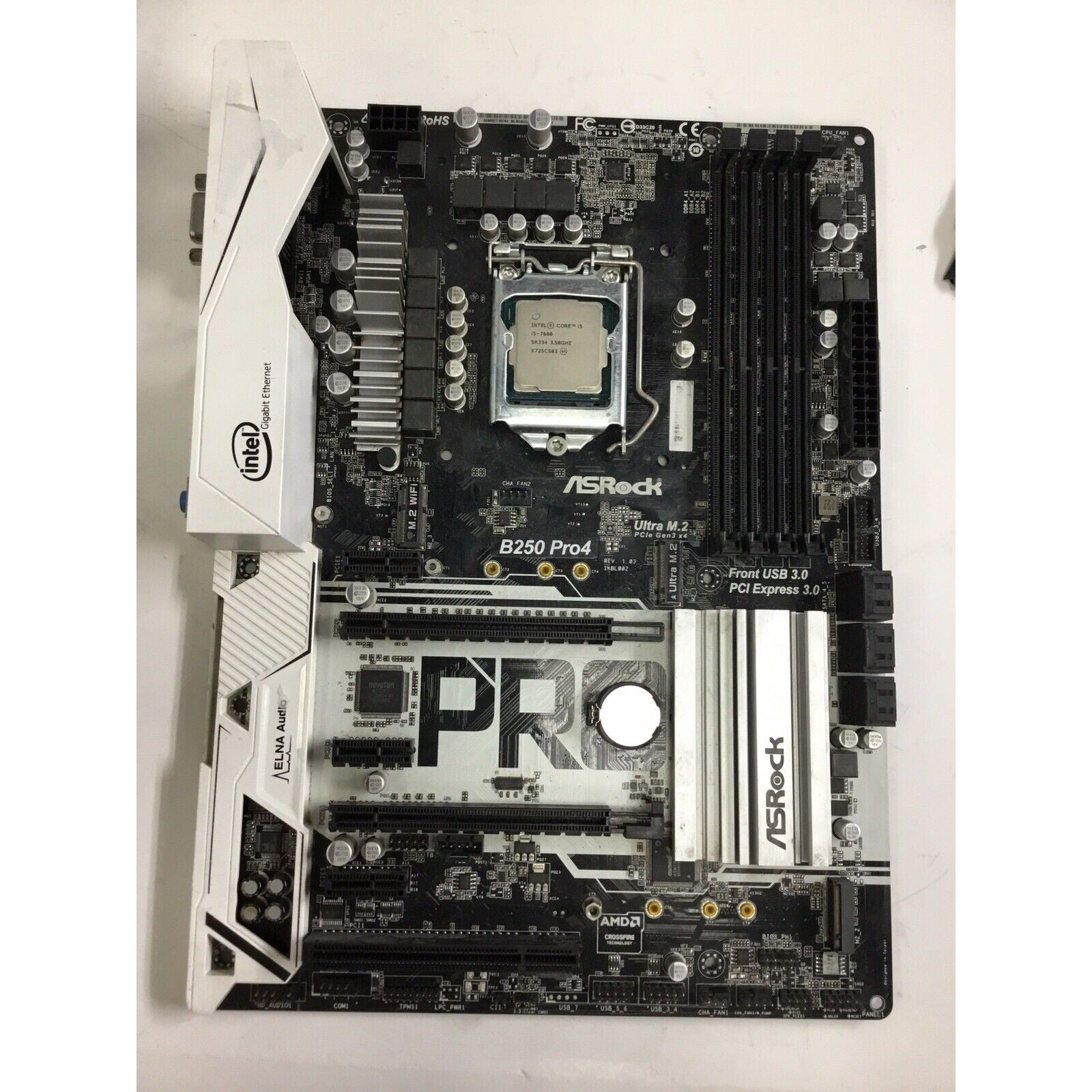 Asrock B250 Pro4 ATX Motherboard With Intel I5-7600 CPU NO I/O Shield
