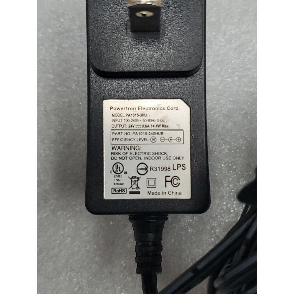 Powertron PA1015-3HU AC Power Supply Charger Adapter 24V 0.6A 14.4W Max