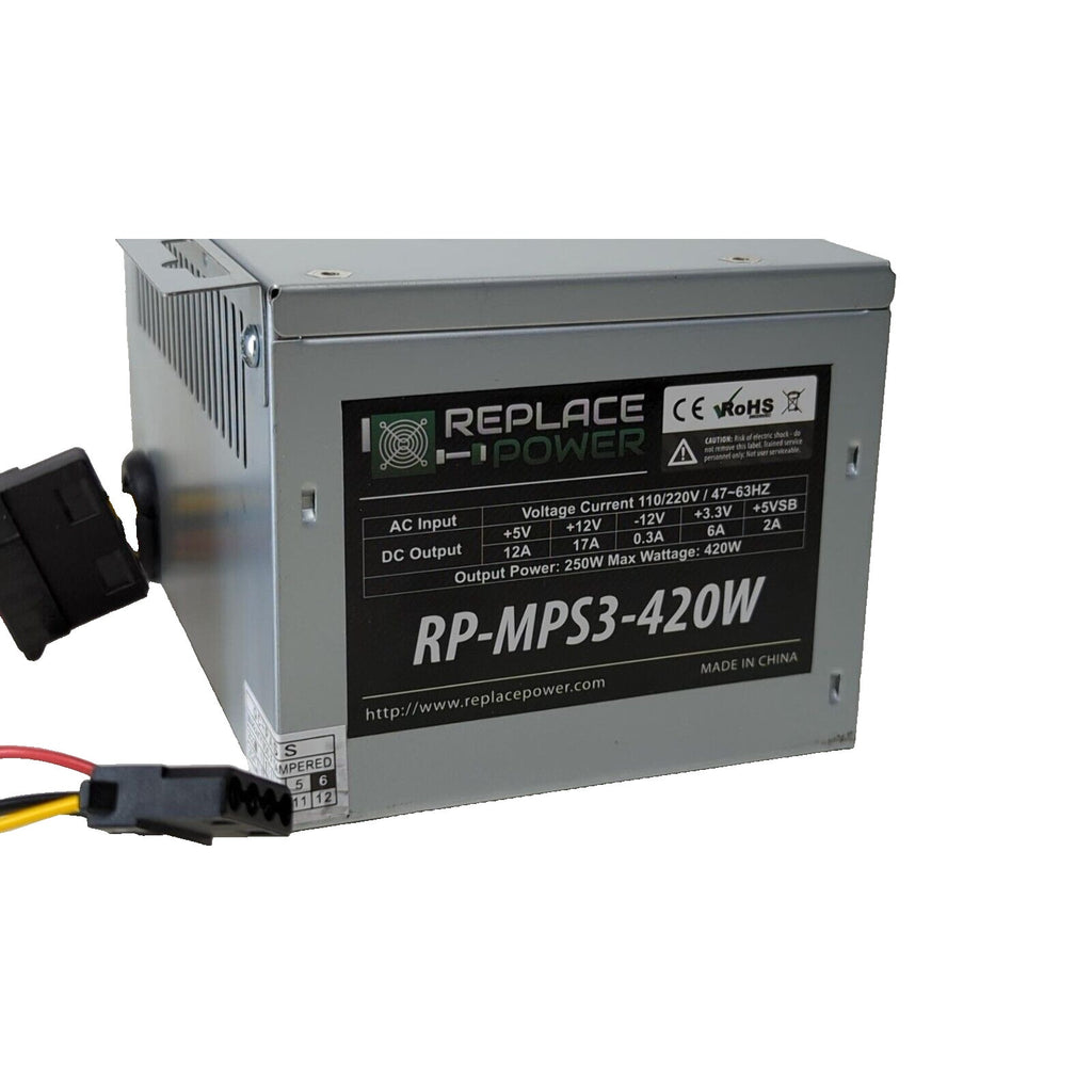 Replace Power RP-MPS3-420W Micro PS3 ATX Power Supply - For Parts