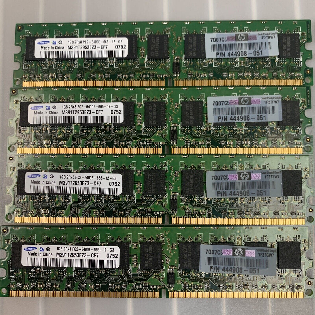 Lot Of 8 x HP 444908-051 1GB PC2-6400E DDR2 ECC RAM Server Memory