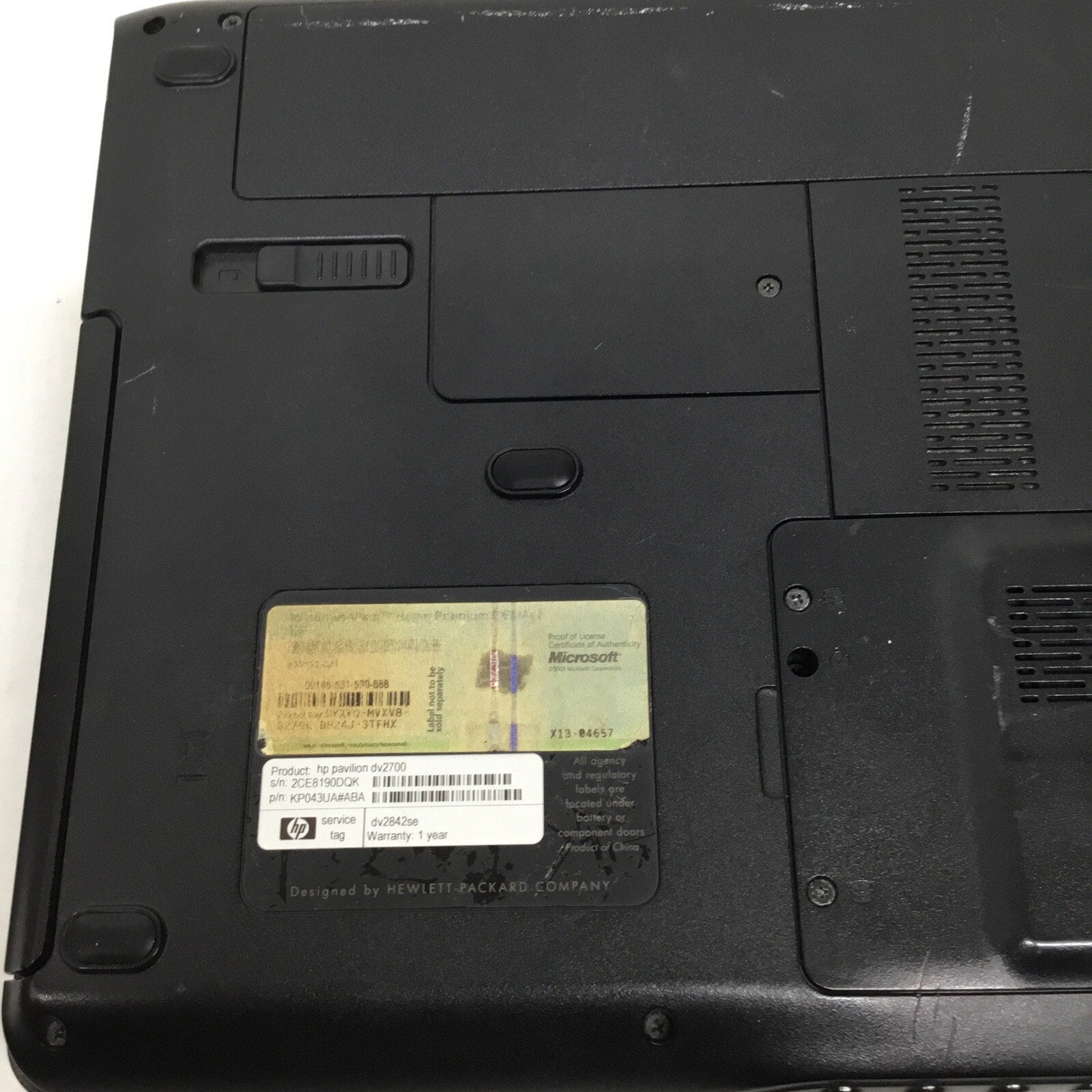 For Parts HP Pavillion DV2000 Laptop For Parts or Repair READ DESC