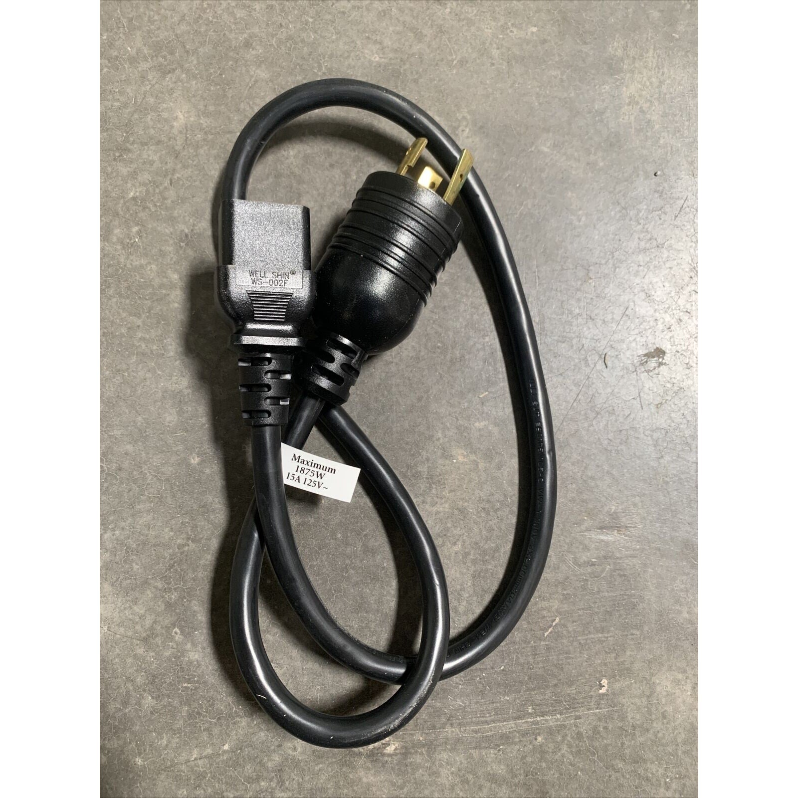 3ft L5-20 to C19 15A 125V 1875W 14AWG Server Power Cable - 3 Feet