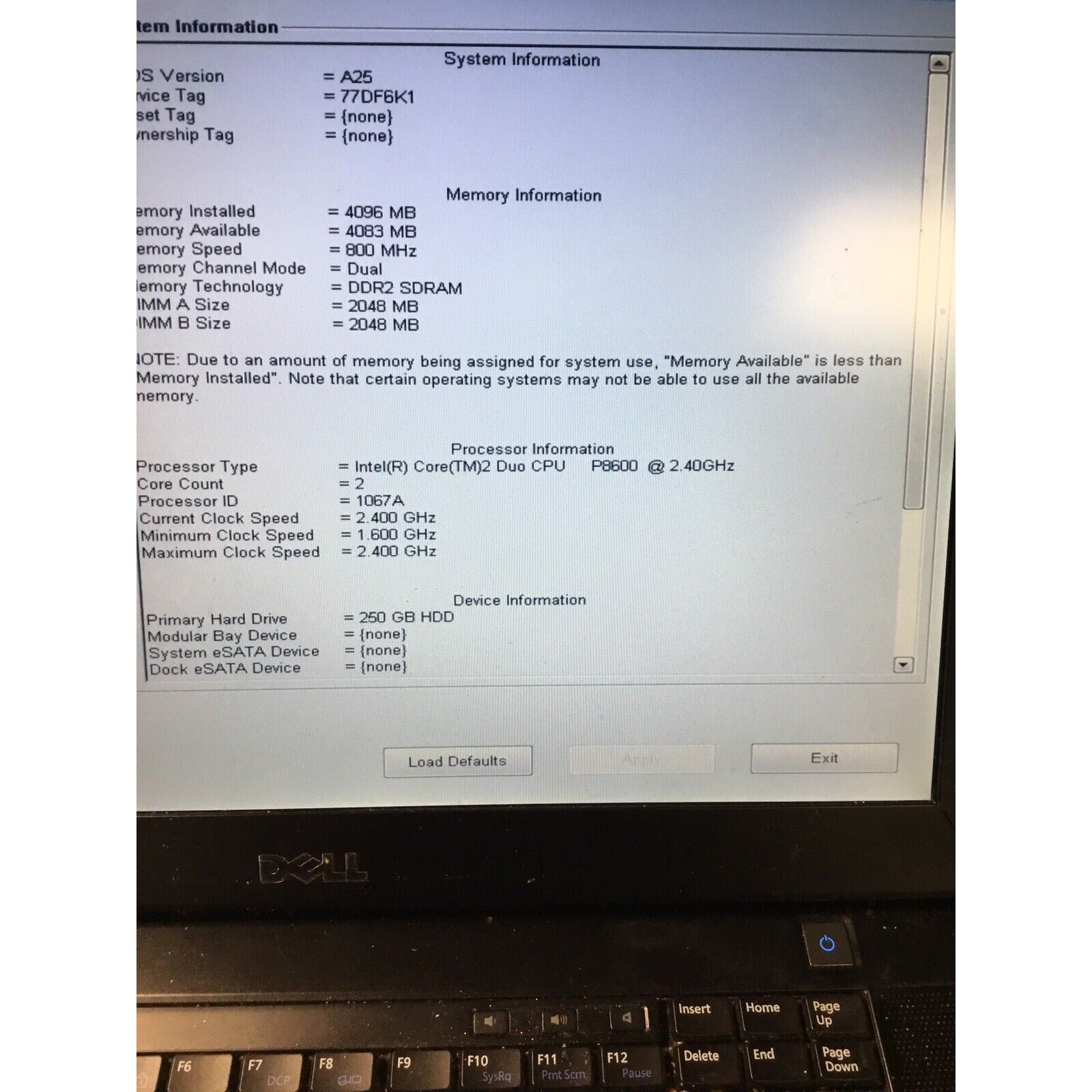 Dell Latitude E6500 15" Laptop FOR PARTS REPAIR or RECYCLE