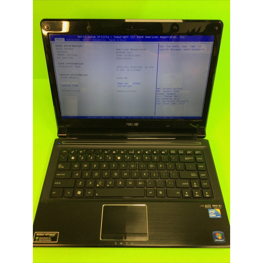 Asus UL80J-BBK5 Core i3 U330 4GB RAM NO HDD or OS