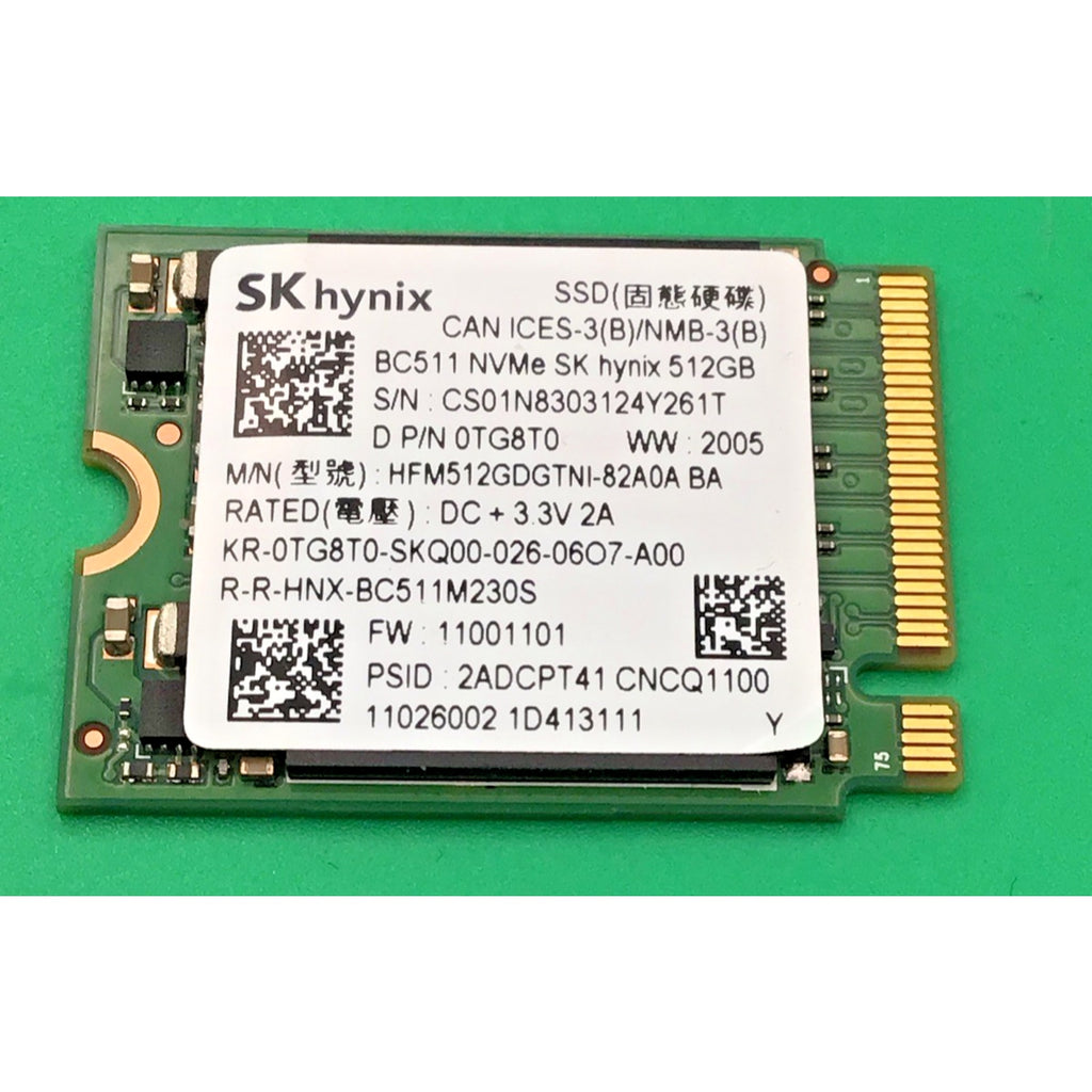 SK hynix BC511 NVMe SK hynix 512GB, Internal Solid State Drive SSD P/N 0TG8T0