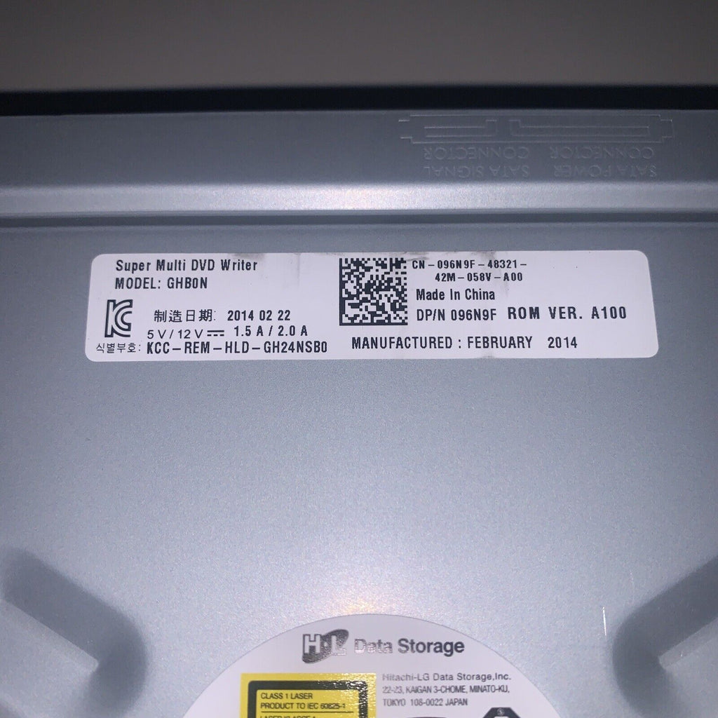 HL DATA STORAGE GHB0N DVD Writer SATA Optical Drive Dell P/N 96N9F 096N9F
