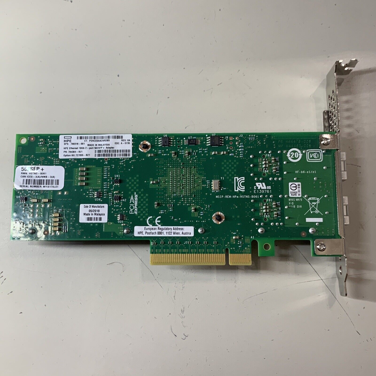 HP HPE 10Gb 2-port 562SFP+ Ethernet Adapter 784304-001