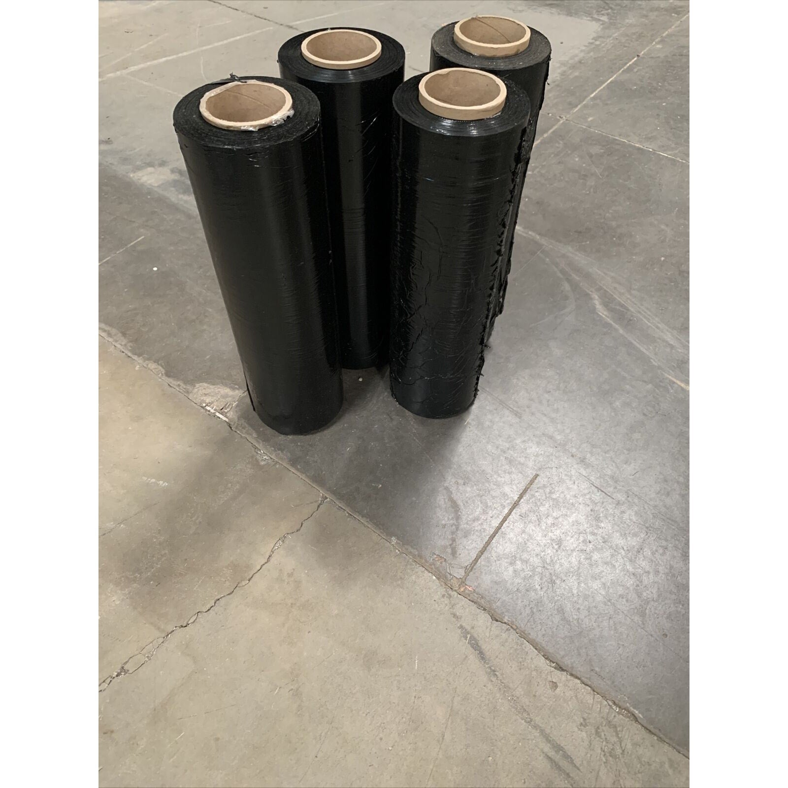 4-pack of 18" x 1500' 80 gauge Hand Film Stretch Wrap - Black