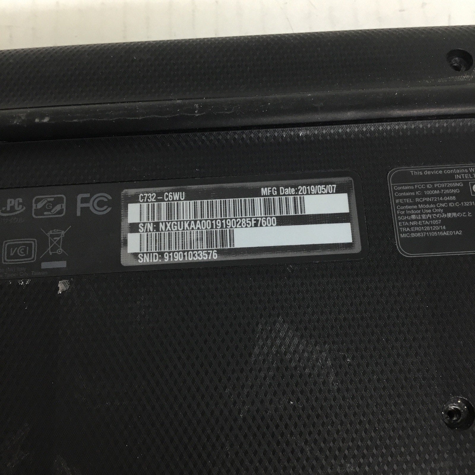 For Parts Acer Chromebook Laptop N17Q8 C732-C6WU READ DESC