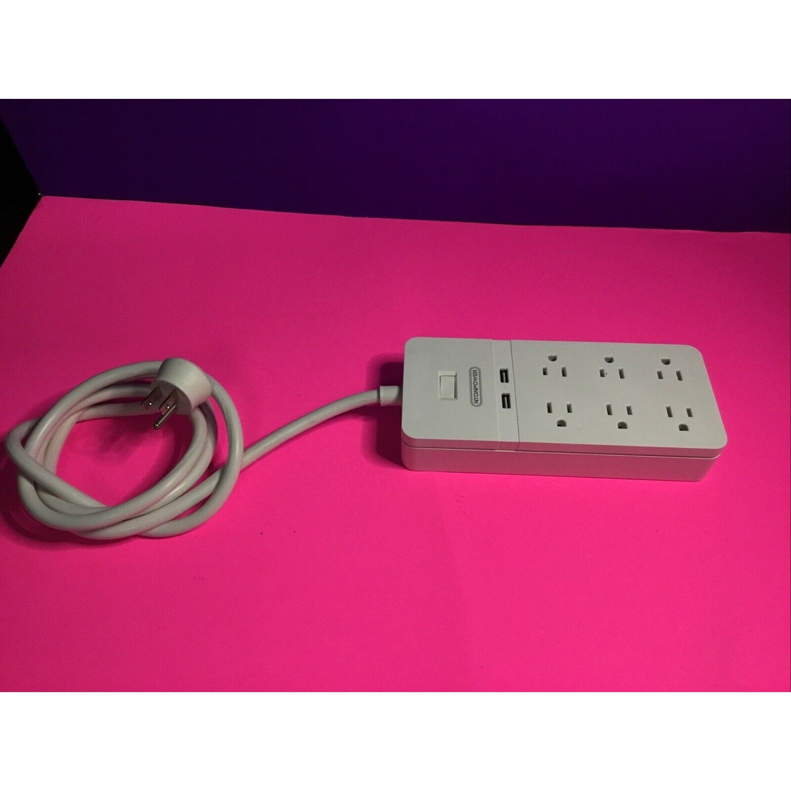 3 Prong Power Strip with 5ft Cord 6 Outlets 2 USB