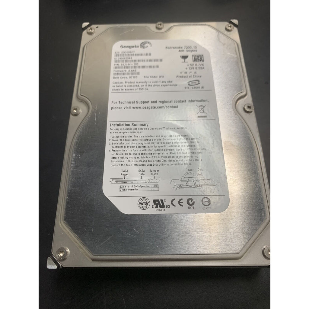 SEAGATE 400GB 9BJ144-305 ST3400620AS SATA HARD DRIVE SERIAL ATA FIRMWARE 3.AAE