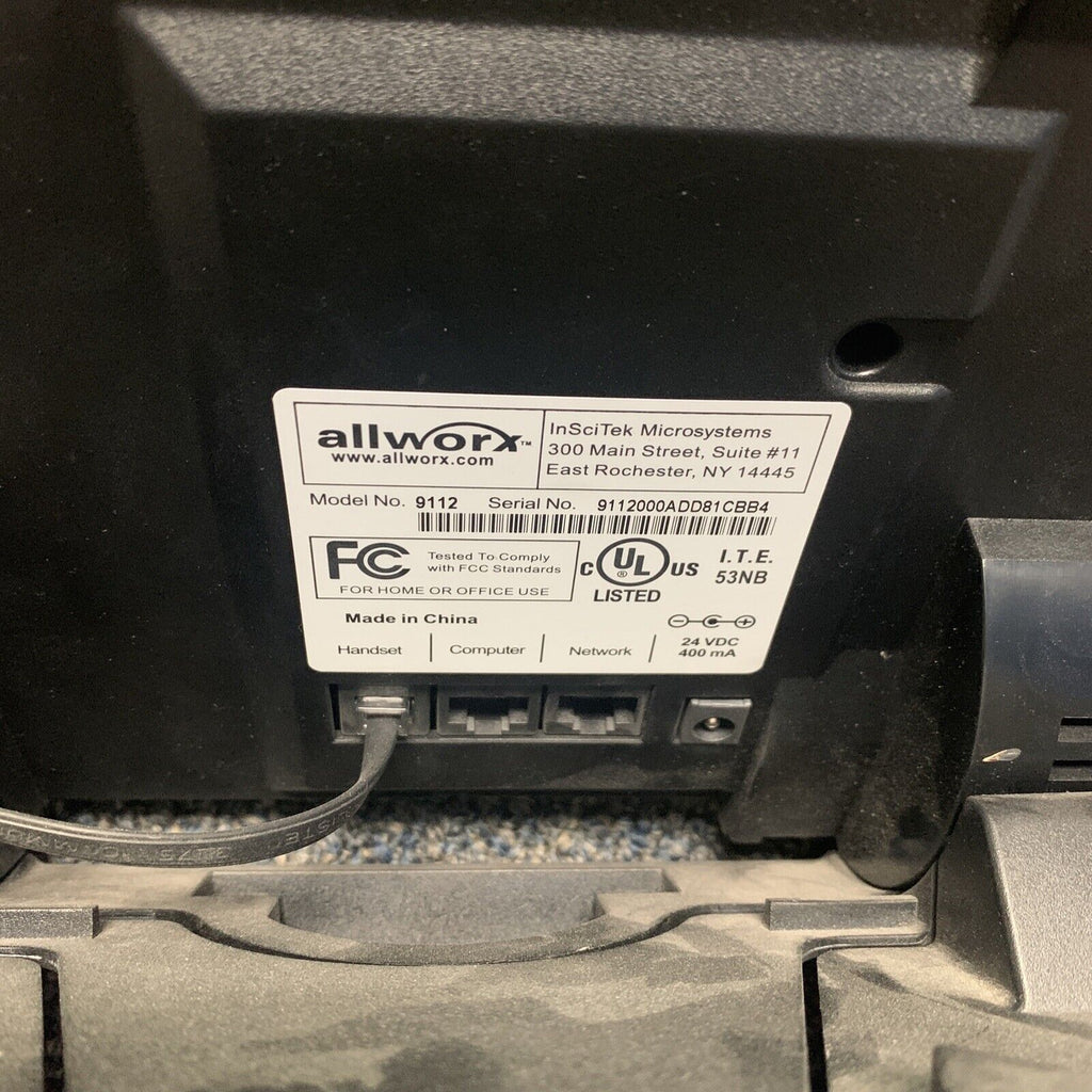 Allworx 9112 Black VoIP Telephone LCD Display - No Power Adapter