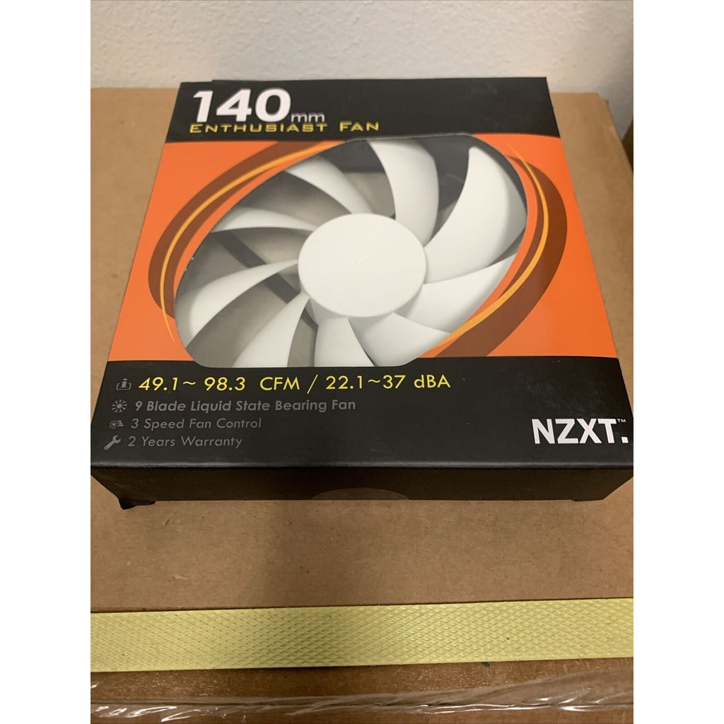 NZXT FX-140LB 140mm Enthusiast PC Computer Case Fan - 49.1-98.3cfm - Black/White