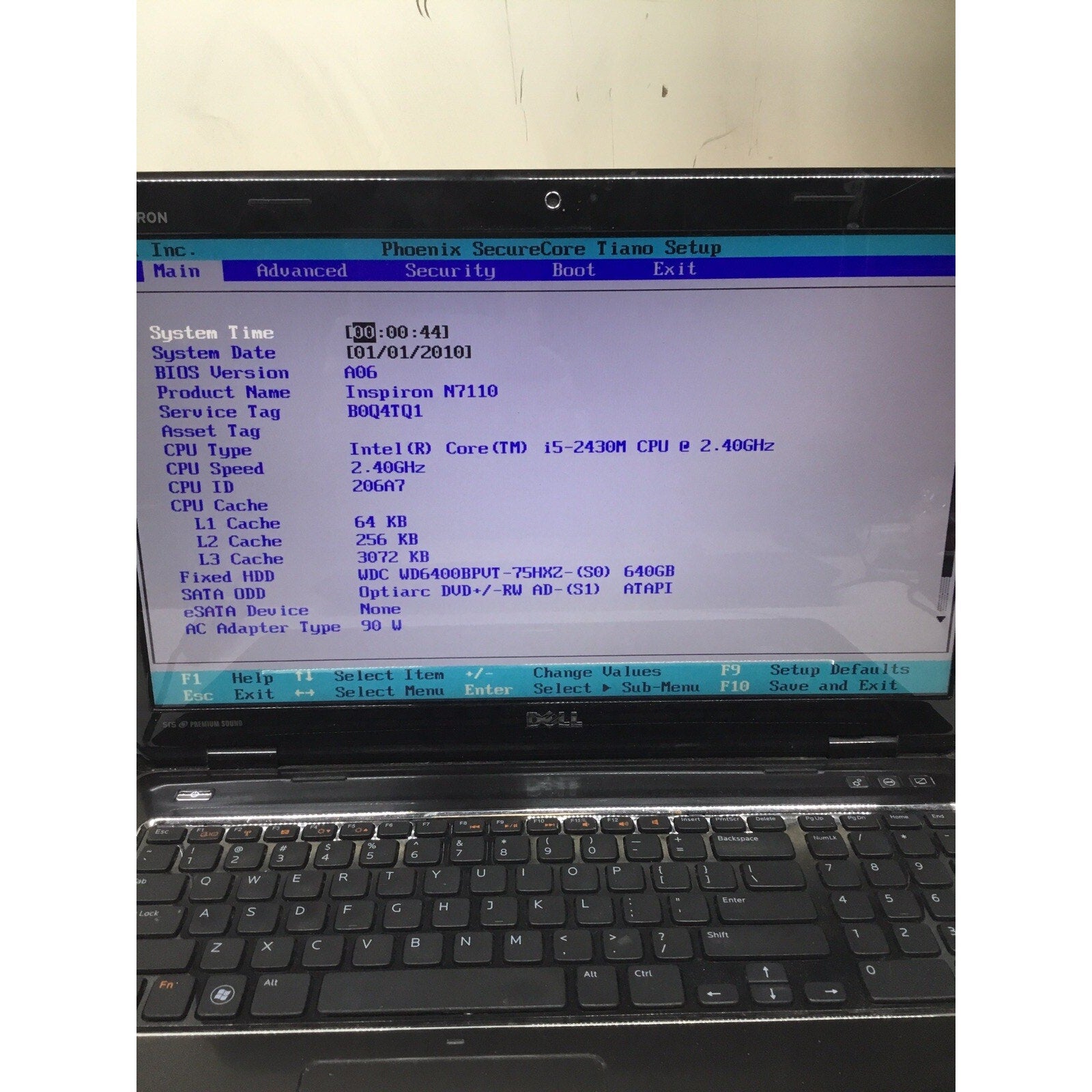 DELL INSPIRON N7110 Laptop, PARTS ONLY i5-2430m 2.40GHz 17"