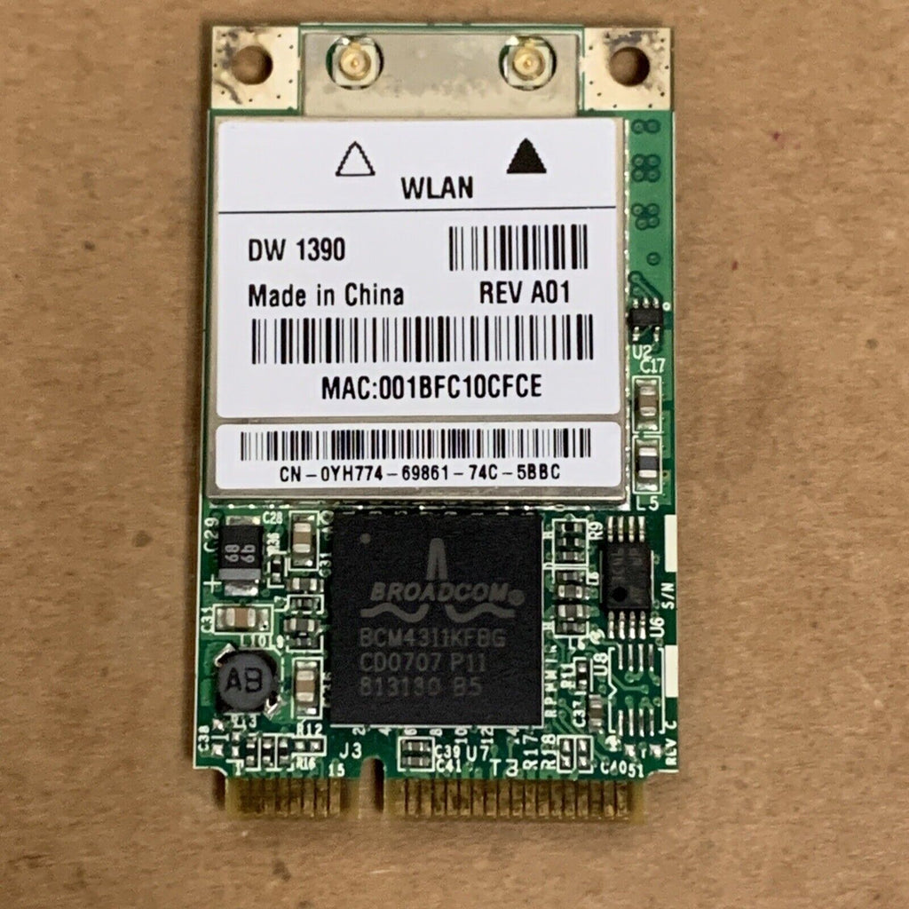 DW1390 0YH774 DELL WIFI WLAN WIRELESS MINI EXPRESS INSPIRON LATITUDE "GRADE A"