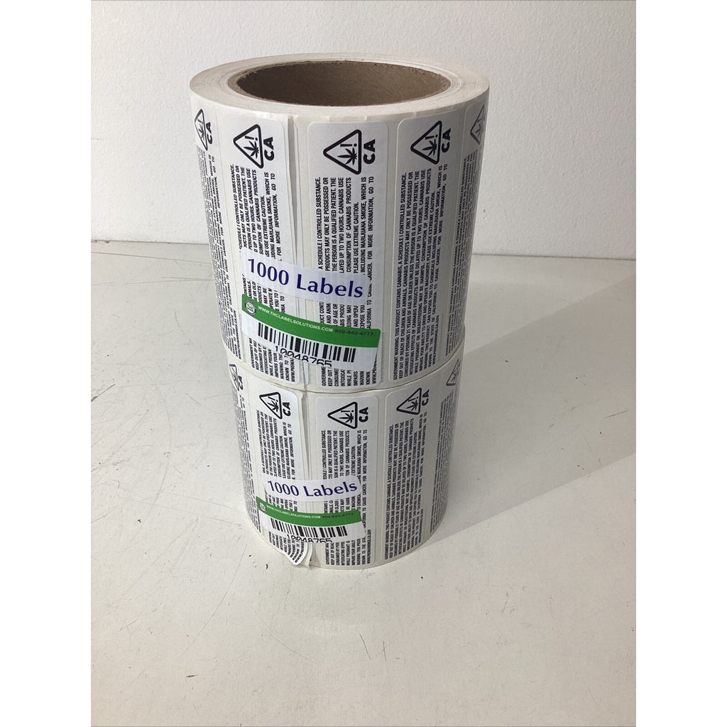 2000 California Warning with Prop 65 Label, {LOT OF 2 }1,000 Stickers