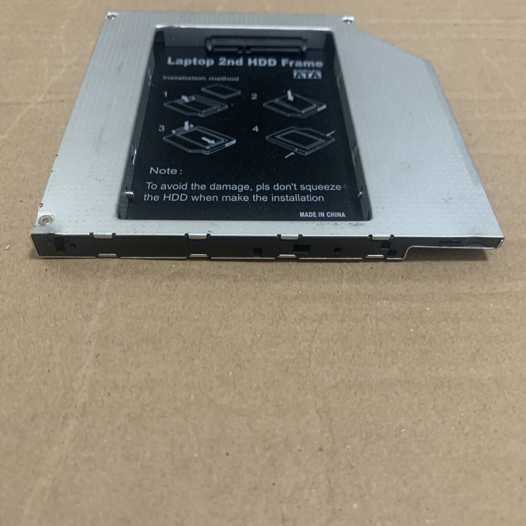 2nd SATA SSD/HDD Laptop Drive Caddy Enclosure 9.5MM- Fits In Optical Drive Slot