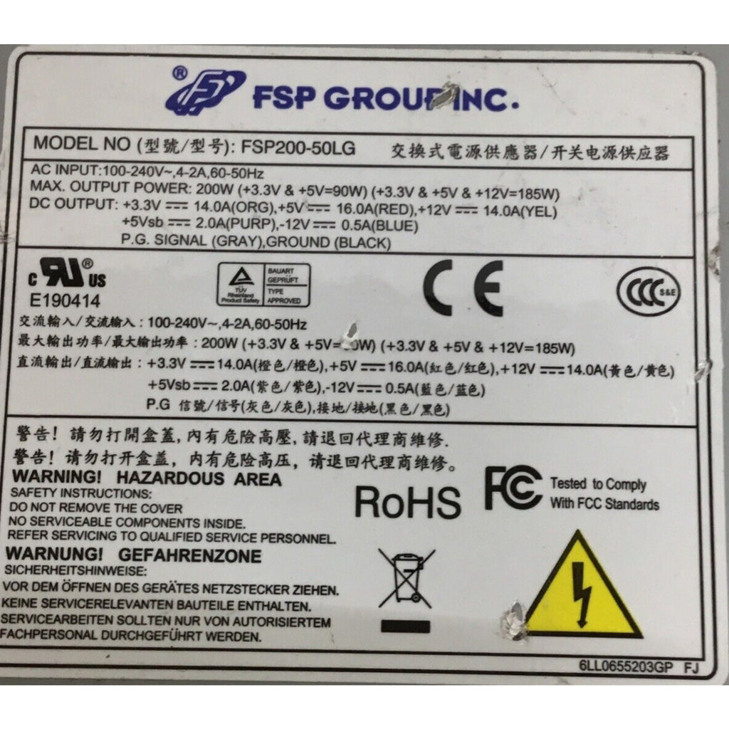 FSP200-50LG Power supply Tested/working 200W