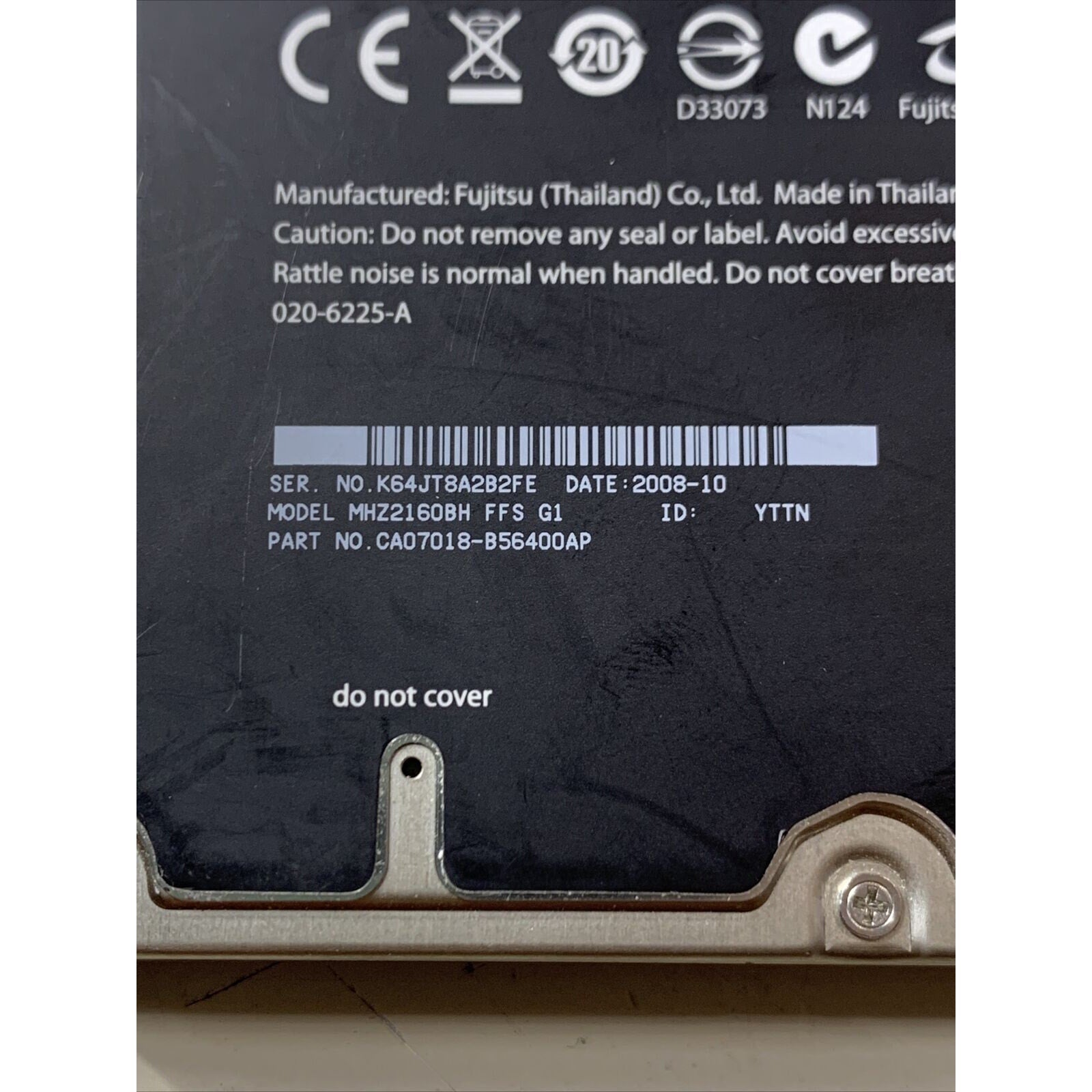 Fujitsu 160GB Internal HDD 5400RPM 2.5" MHZ2160BH CA07018-B56400AP