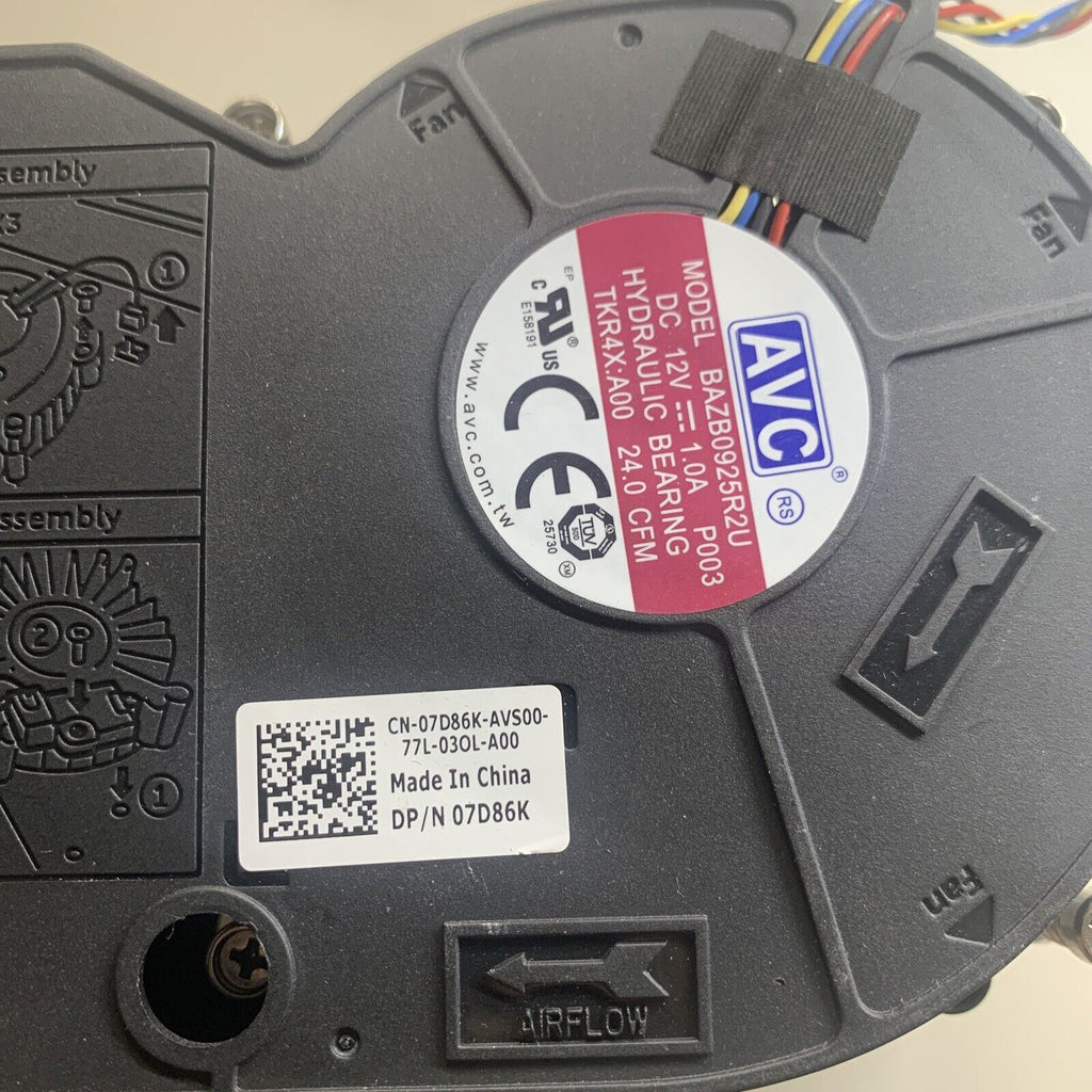 Dell 07D86K 0TKR4X Optiplex 3050 5050 7050 SFF CPU Cooling Fan 7D86K TKR4X