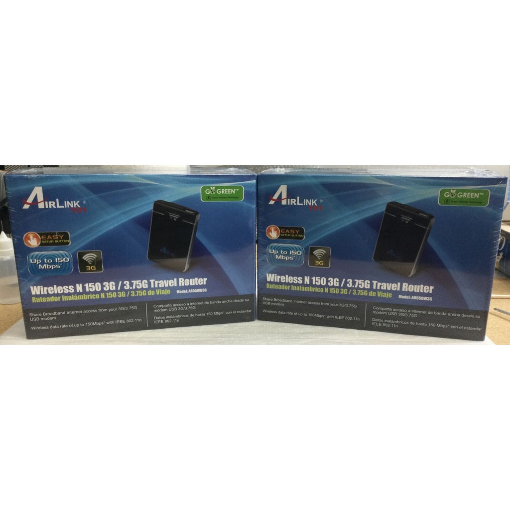 2x AirLink101 AR550W3G Wireless-N 3G Cell Phone Portable Travel Router 150Mbps