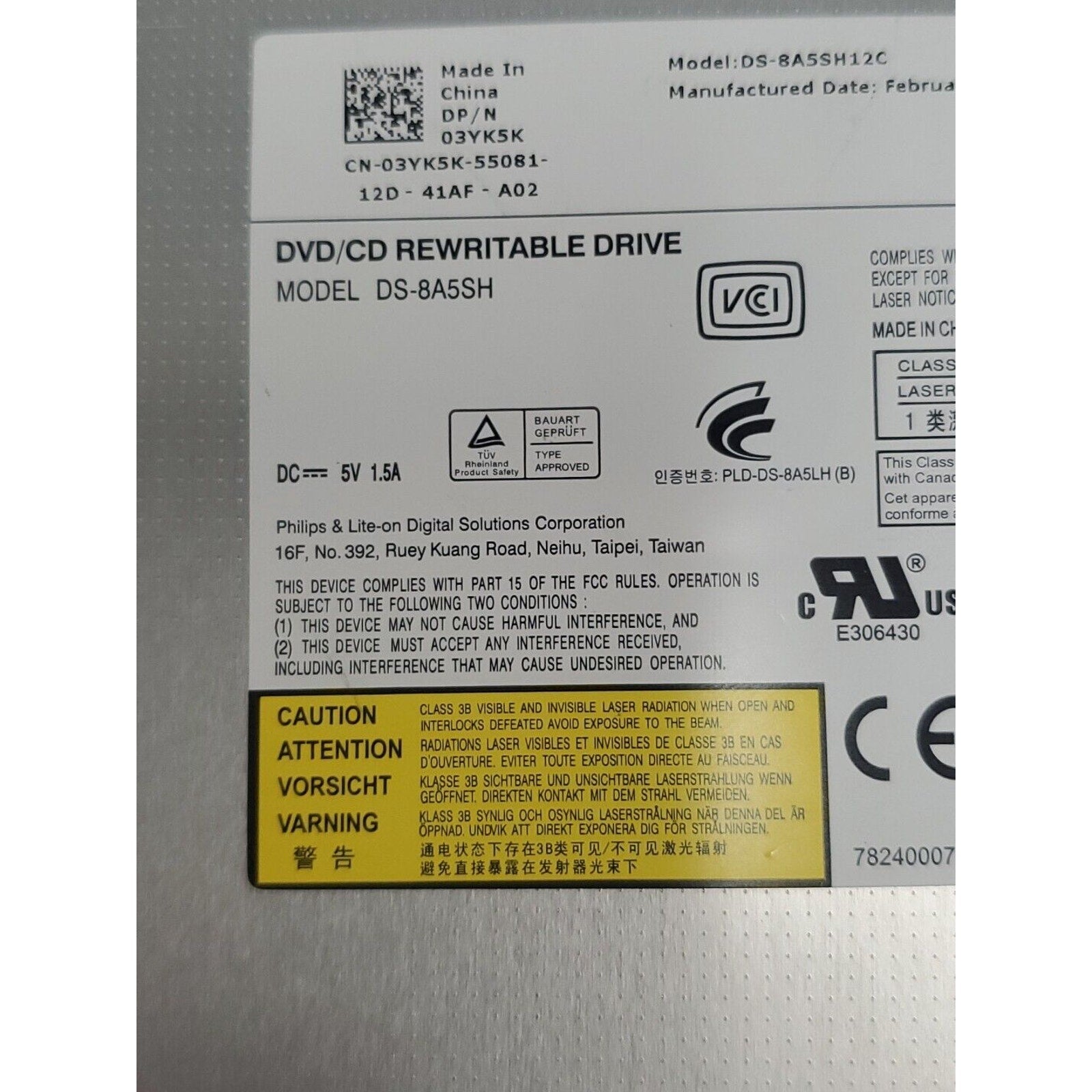 3YK5K 03YK5K Dell Optiplex 380 DS-8A5SH DVD/CD Rewritable Drive DS-8A5SH12C