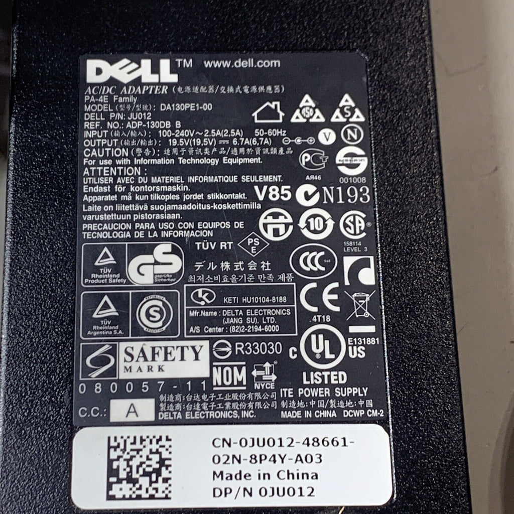 Dell 0JU012 OptiPlex 130W AC Adapter DA130PE1-00 ADP-130DB B (PA-4E Family)