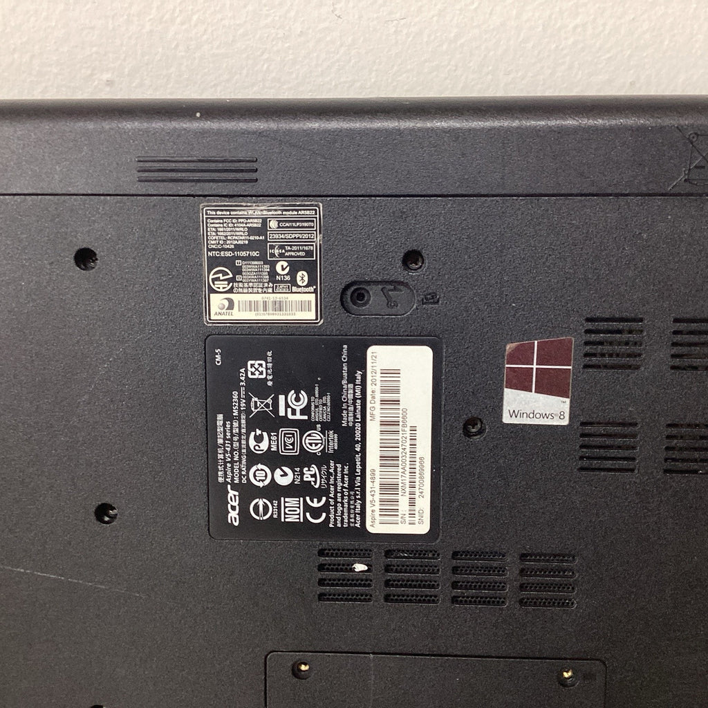 Acer Aspire V5-431-4899 MS2360 Intel Pentium No RAM or LCD - For Parts