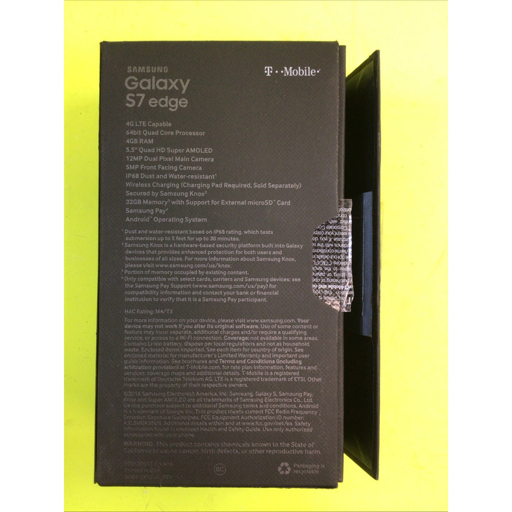 Samsung Galaxy S7 Edge Empty Retail Box w/Manual Adapter and Sim Tool