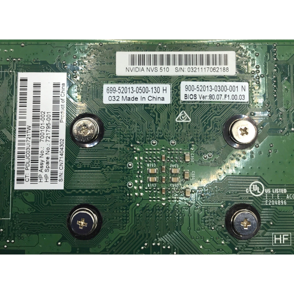HP Nvidia NVS 510 GDDR3 2GB PCIe 4x Mini DP Graphics Card 721795-001 700101-002