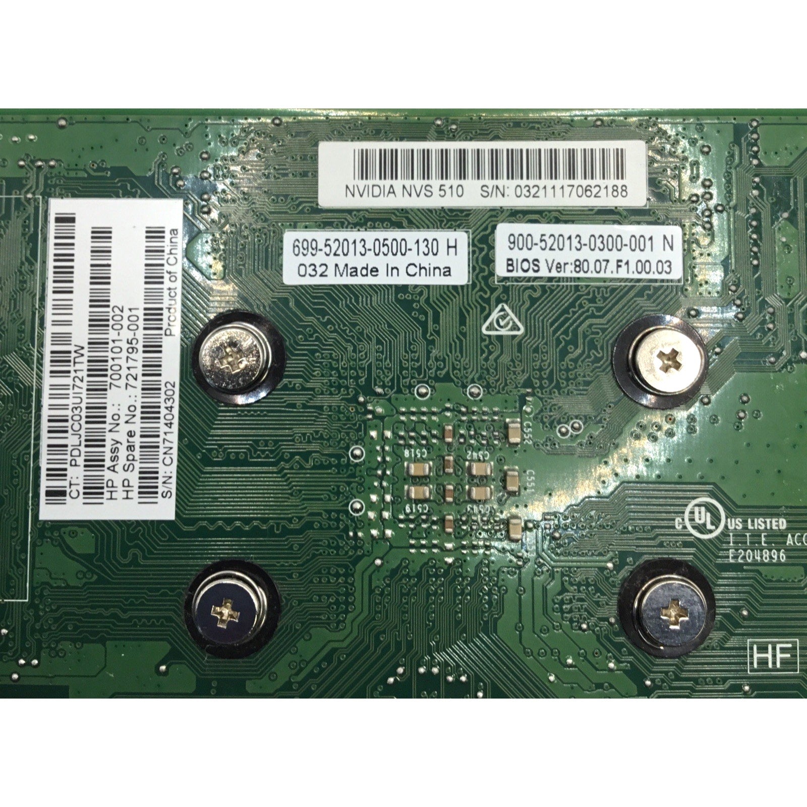 HP Nvidia NVS 510 GDDR3 2GB PCIe 4x Mini DP Graphics Card 721795-001 700101-002