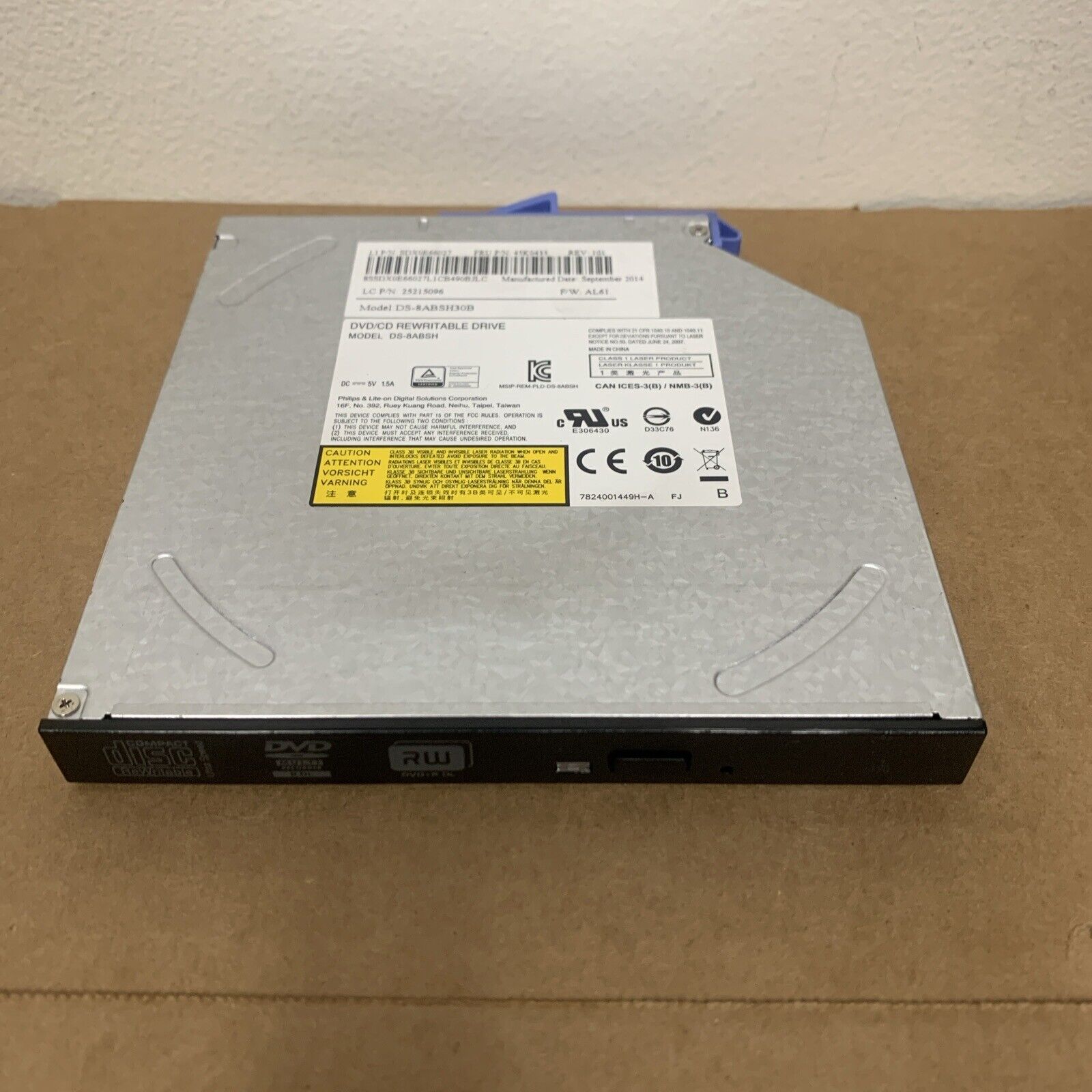 Lenovo 45k0433 Slim SATA DVD Writer Optical Drive - DS-8ABSH w/ Blue Adapter